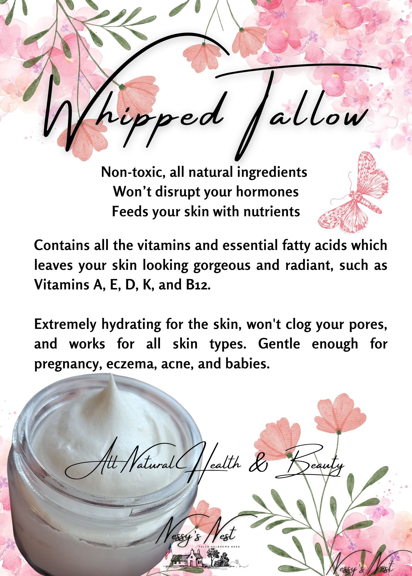 Whipped Tallow Face Cream – Deeply Nourishing & Non-Toxic Moisturizer