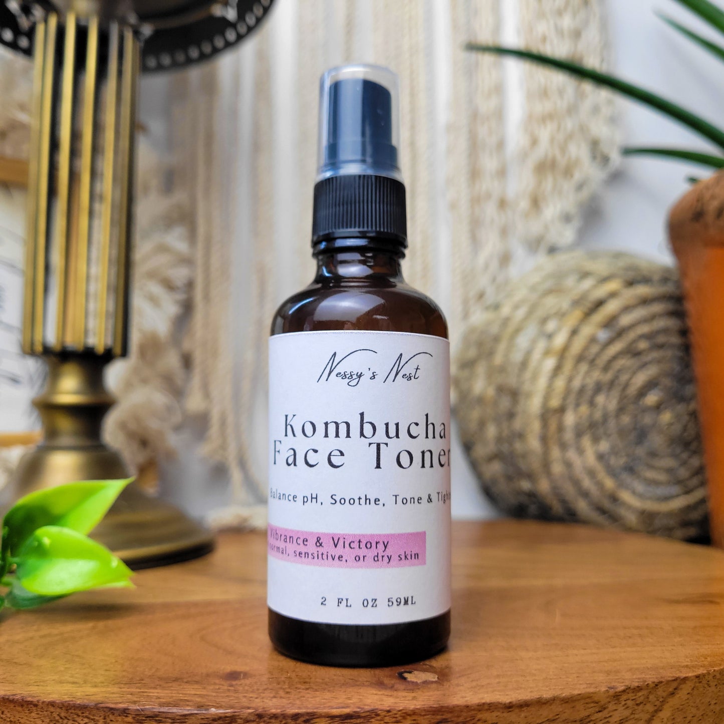 Herbal Kombucha Face Toner – For Normal/Sensitive/Dry Skin Natural pH Balancing & Pore-Refining