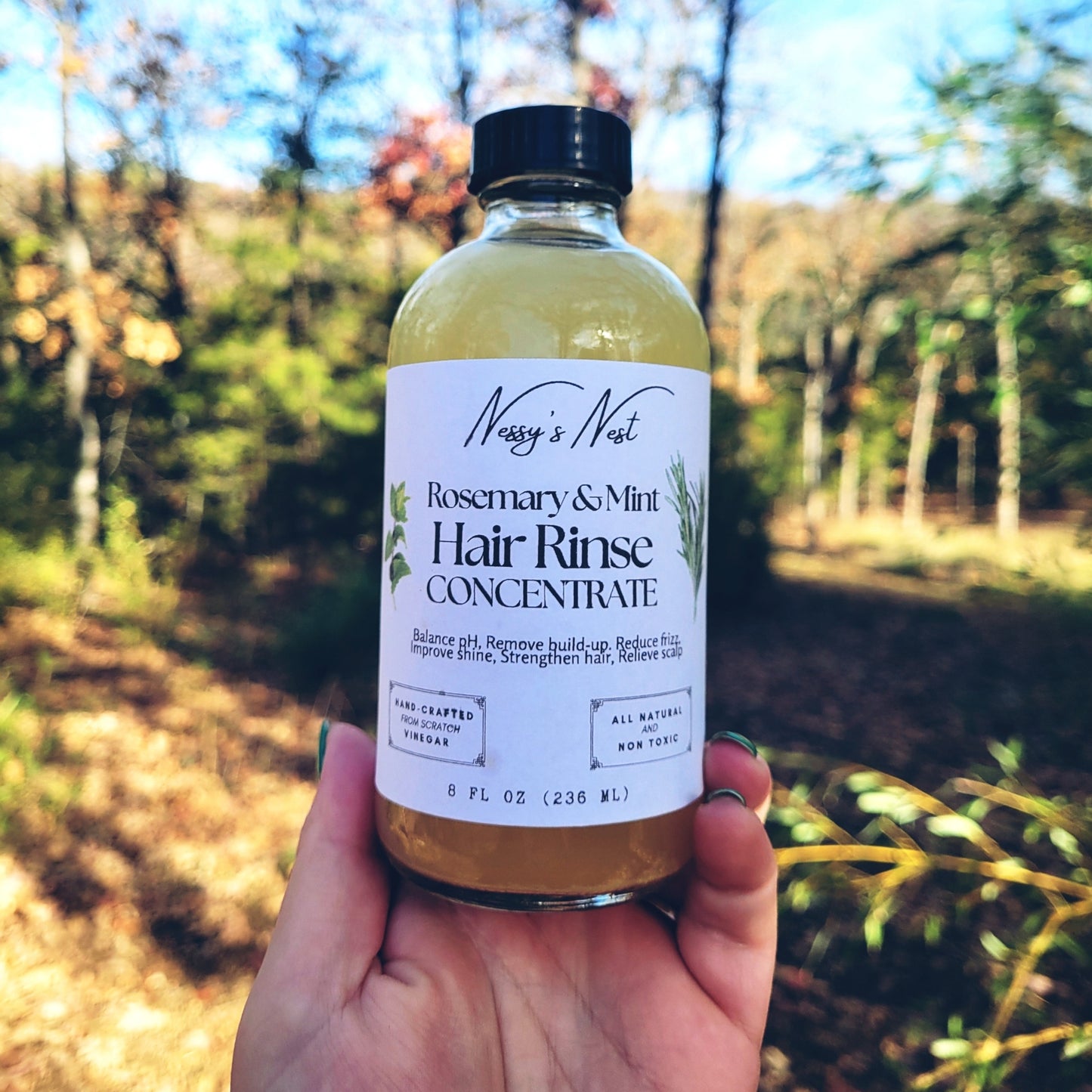 Rosemary & Mint Herbal Vinegar Hair Rinse Concentrate