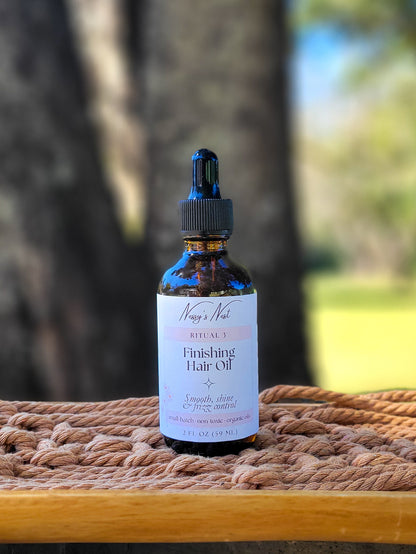 Finishing hair oil frizz control shine
