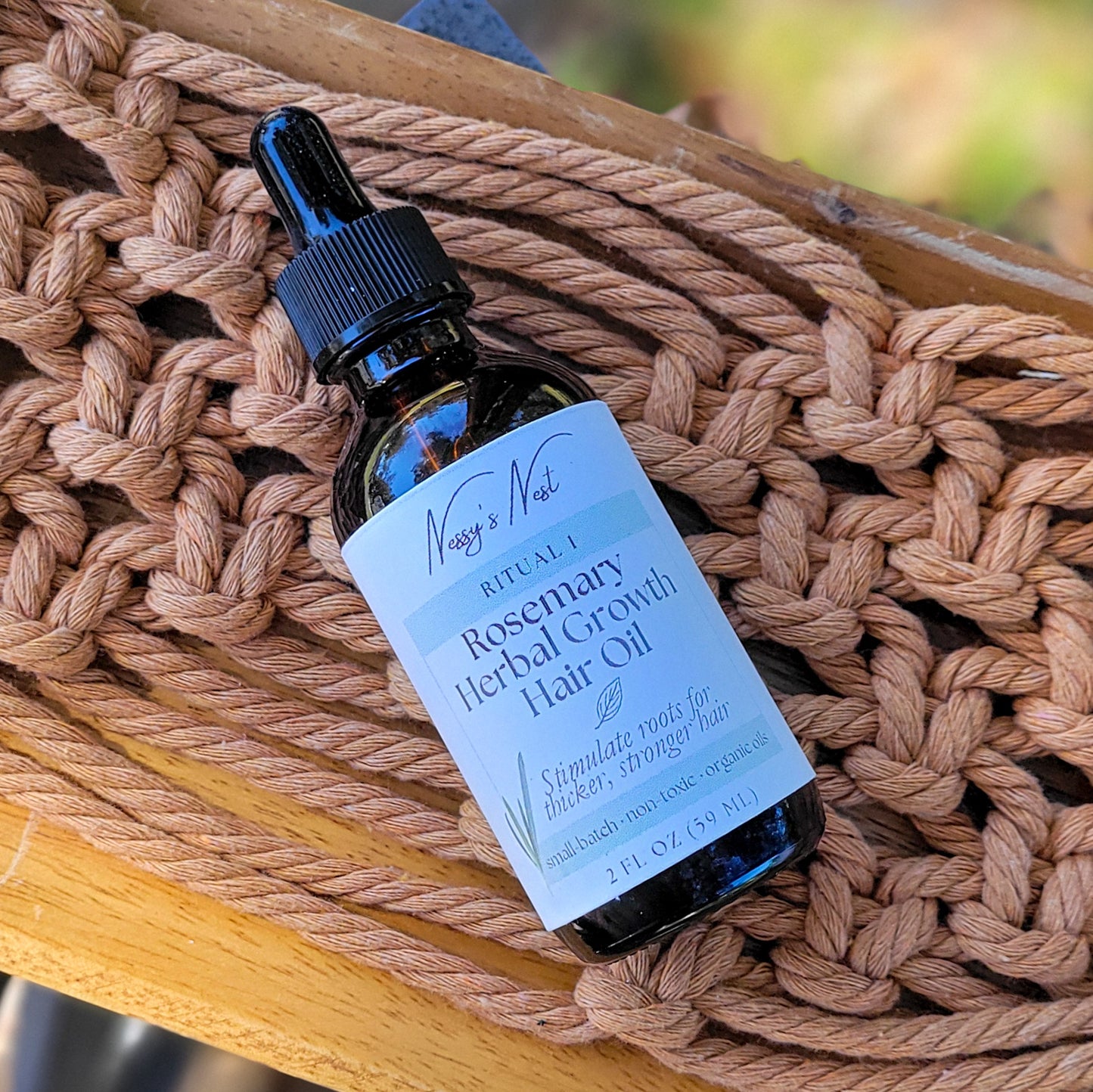 Rosemary herbal scalp hair oil bottle