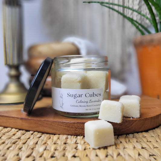 Calming Lavender Sugar Scrub Cubes - Exfoliating