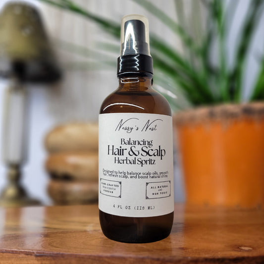 Balancing Hair & Scalp Herbal Spritz – Tonic for Growth, Shine, pH, and Itchy Scalp Refresh